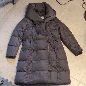 Cole Haan Portrait Collar Puffer Parka Coat